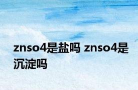 znso4是盐吗 znso4是沉淀吗