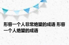 形容一个人非常绝望的成语 形容一个人绝望的成语