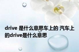 drive 是什么意思车上的 汽车上的drive是什么意思