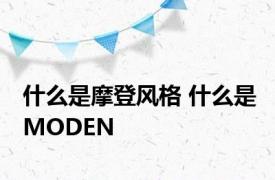 什么是摩登风格 什么是MODEN