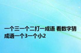 一个三一个二打一成语 看数字猜成语一个3一个小2