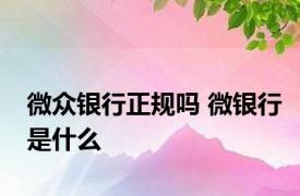 微众银行正规吗 微银行是什么