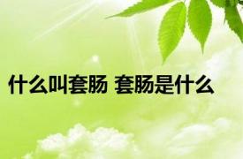 什么叫套肠 套肠是什么