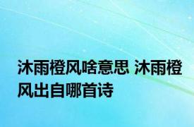 沐雨橙风啥意思 沐雨橙风出自哪首诗