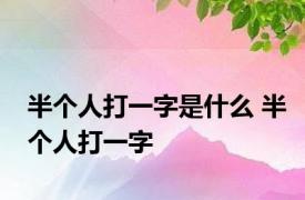 半个人打一字是什么 半个人打一字 