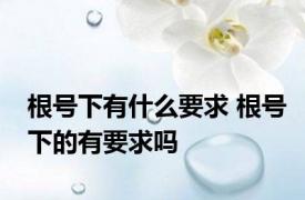 根号下有什么要求 根号下的有要求吗