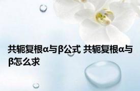 共轭复根α与β公式 共轭复根α与β怎么求