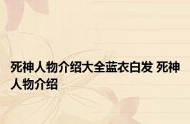 死神人物介绍大全蓝衣白发 死神人物介绍