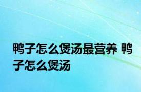 鸭子怎么煲汤最营养 鸭子怎么煲汤