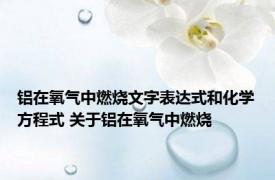 铝在氧气中燃烧文字表达式和化学方程式 关于铝在氧气中燃烧