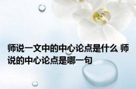 师说一文中的中心论点是什么 师说的中心论点是哪一句