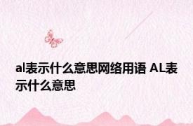 al表示什么意思网络用语 AL表示什么意思