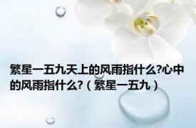 繁星一五九天上的风雨指什么?心中的风雨指什么?（繁星一五九）