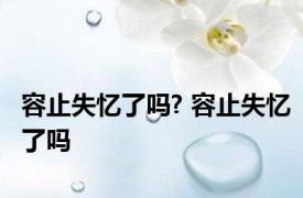 容止失忆了吗? 容止失忆了吗