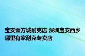 宝安壹方城耐克店 深圳宝安西乡哪里有家耐克专卖店