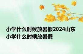 小学什么时候放暑假2024山东 小学什么时候放暑假