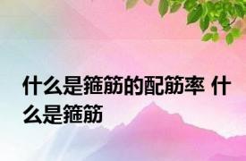 什么是箍筋的配筋率 什么是箍筋