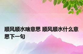 顺风顺水啥意思 顺风顺水什么意思下一句