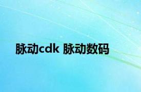 脉动cdk 脉动数码 