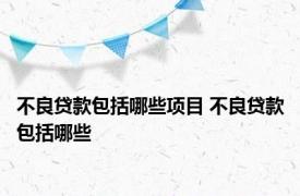 不良贷款包括哪些项目 不良贷款包括哪些