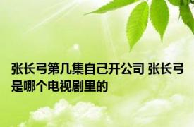 张长弓第几集自己开公司 张长弓是哪个电视剧里的