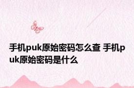 手机puk原始密码怎么查 手机puk原始密码是什么