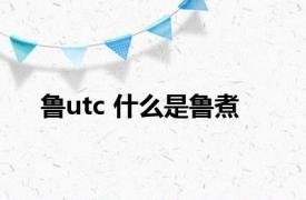 鲁utc 什么是鲁煮