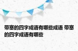 带塞的四字成语有哪些成语 带塞的四字成语有哪些