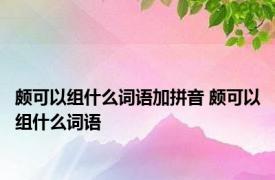 颇可以组什么词语加拼音 颇可以组什么词语