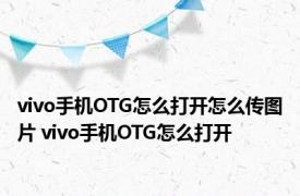 vivo手机OTG怎么打开怎么传图片 vivo手机OTG怎么打开