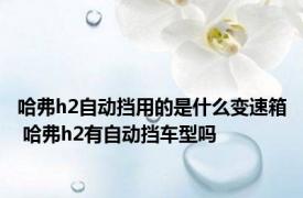 哈弗h2自动挡用的是什么变速箱 哈弗h2有自动挡车型吗