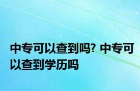 中专可以查到吗? 中专可以查到学历吗