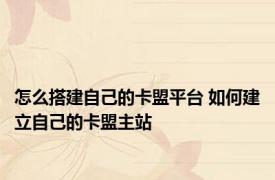 怎么搭建自己的卡盟平台 如何建立自己的卡盟主站