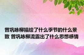 曾巩咏柳描绘了什么季节的什么景致 曾巩咏柳流露出了什么思想感情