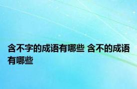 含不字的成语有哪些 含不的成语有哪些