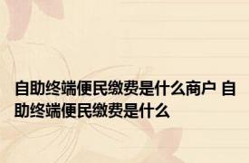 自助终端便民缴费是什么商户 自助终端便民缴费是什么