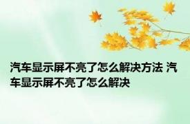 汽车显示屏不亮了怎么解决方法 汽车显示屏不亮了怎么解决