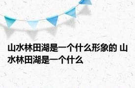 山水林田湖是一个什么形象的 山水林田湖是一个什么