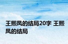 王熙凤的结局20字 王熙凤的结局