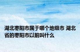 湖北枣阳市属于哪个地级市 湖北省的枣阳市以前叫什么