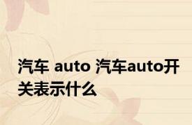 汽车 auto 汽车auto开关表示什么