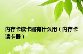 内存卡读卡器有什么用（内存卡读卡器）