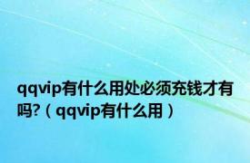 qqvip有什么用处必须充钱才有吗?（qqvip有什么用）