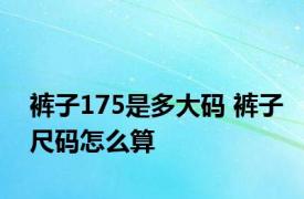 裤子175是多大码 裤子尺码怎么算