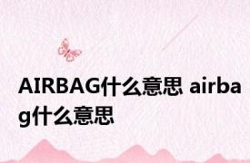 AIRBAG什么意思 airbag什么意思