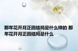 那年花开月正圆结局是什么样的 那年花开月正圆结局是什么