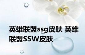 英雄联盟ssg皮肤 英雄联盟SSW皮肤