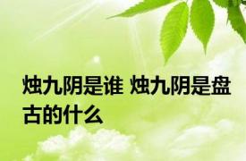 烛九阴是谁 烛九阴是盘古的什么