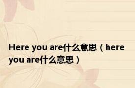 Here you are什么意思（here you are什么意思）