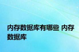 内存数据库有哪些 内存数据库 